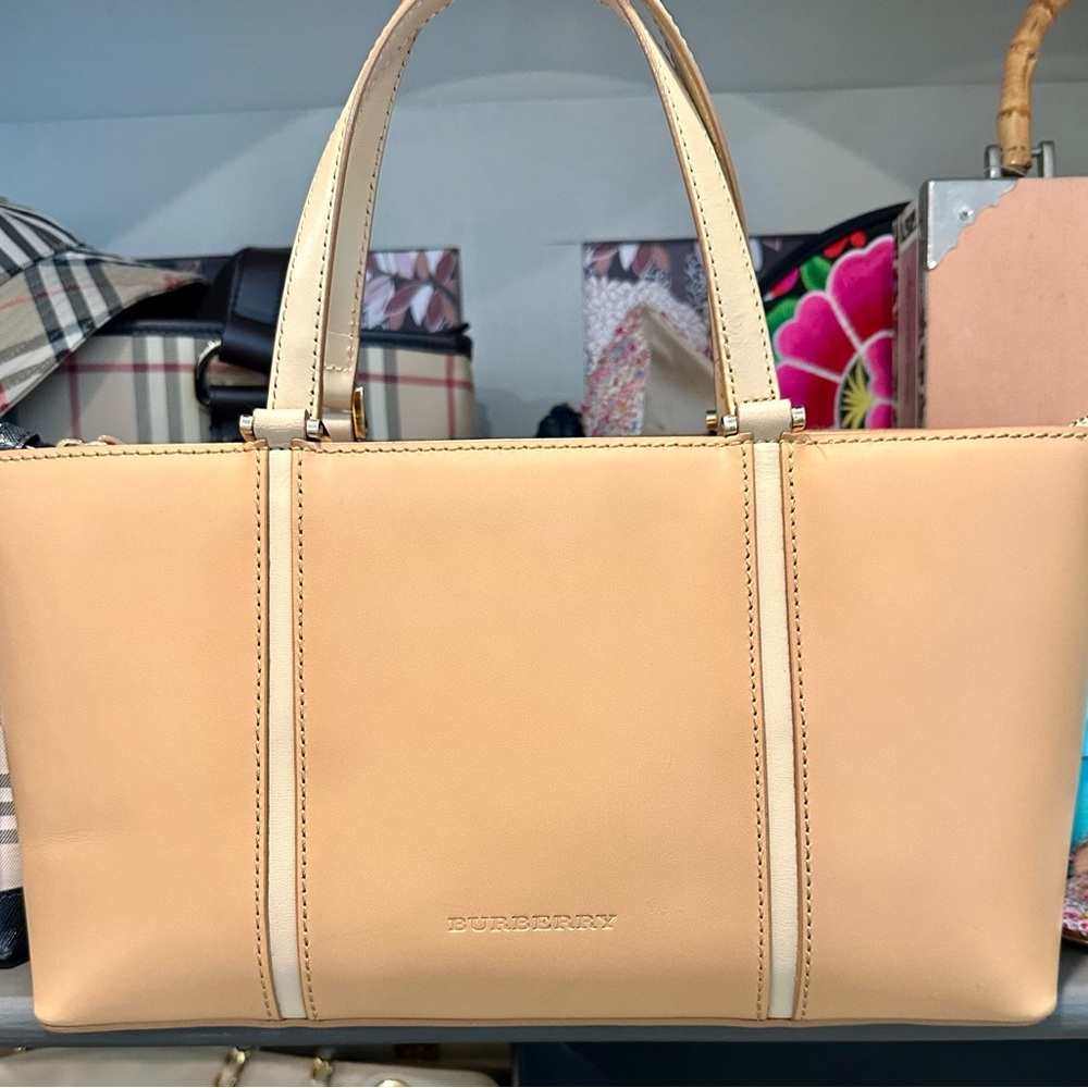 Burberry Camel Beige Triple Pocket Tote